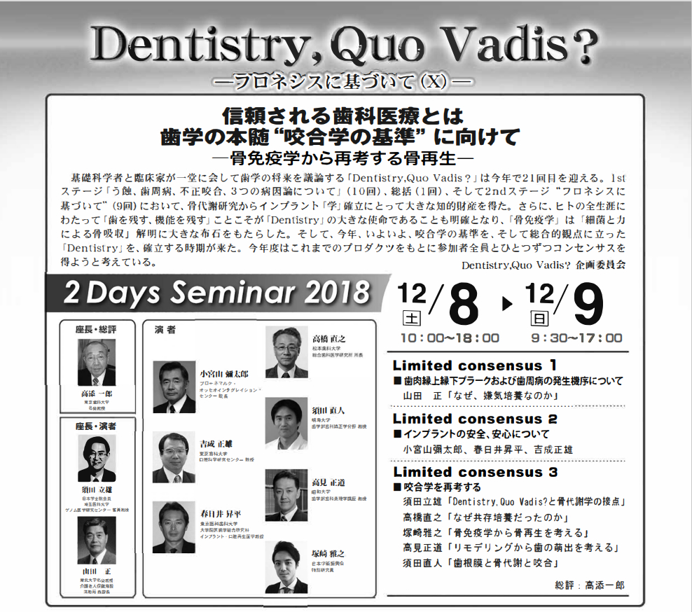 Dentist QuoVadis？2018 -フロネシスに基づいてX-